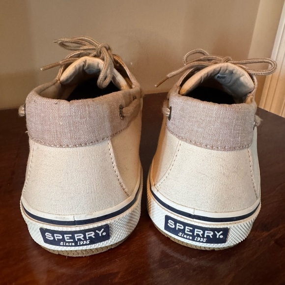 Sperry Men's Tan and Cream Boat Shoes size 14 new without tags - Picture 6 of 9